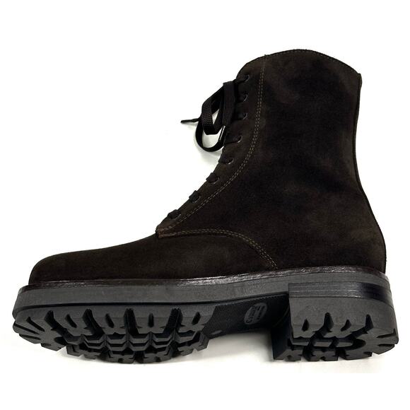 La Canadienne Brittany Dark Brown Suede Waterproof Lug Boot Womens 6M New $550 - Picture 6 of 14